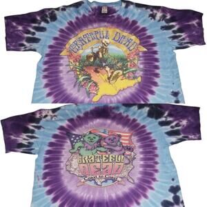 Grateful Dead 2006 Coast to Coast Tie Dye T Shirt Large Sundog Hippie Festival